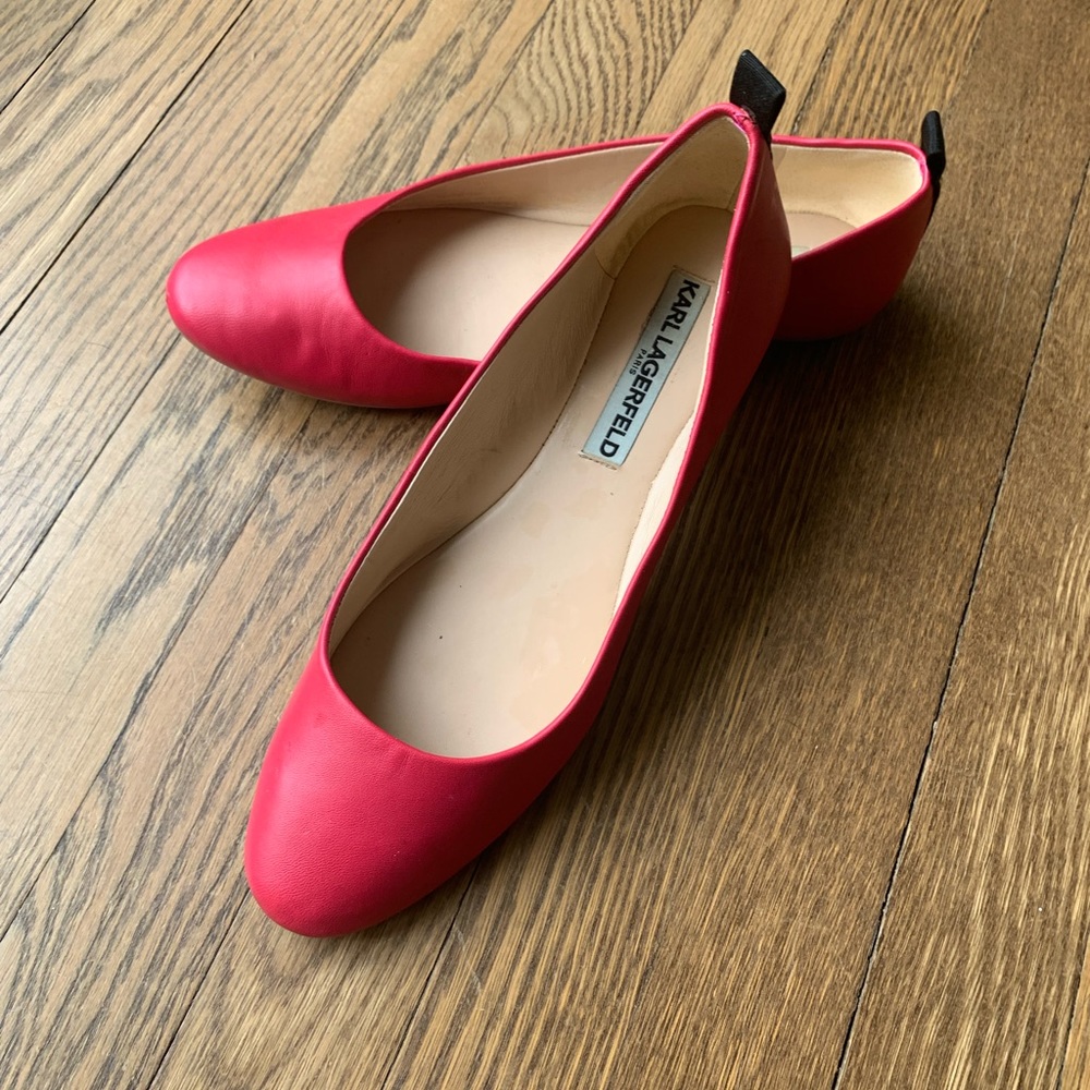 Karl lagerfeld Vada Leather Ballet Flats